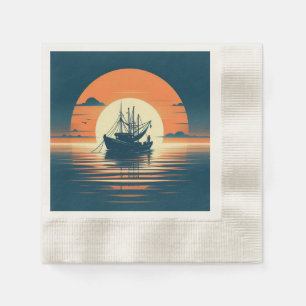 Servilleta De Papel Camarón/pesca de vintage/náutico