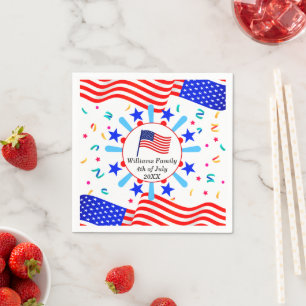 Servilleta De Papel Cambiar cualquier texto Bandera de Estados Unidos 