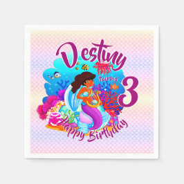 Servilleta De Papel Cambiar el nombre de la edad de la sirena fiesta d