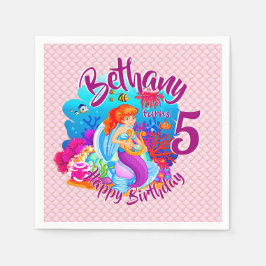 Servilleta De Papel Cambiar el nombre de la edad de la sirena fiesta d