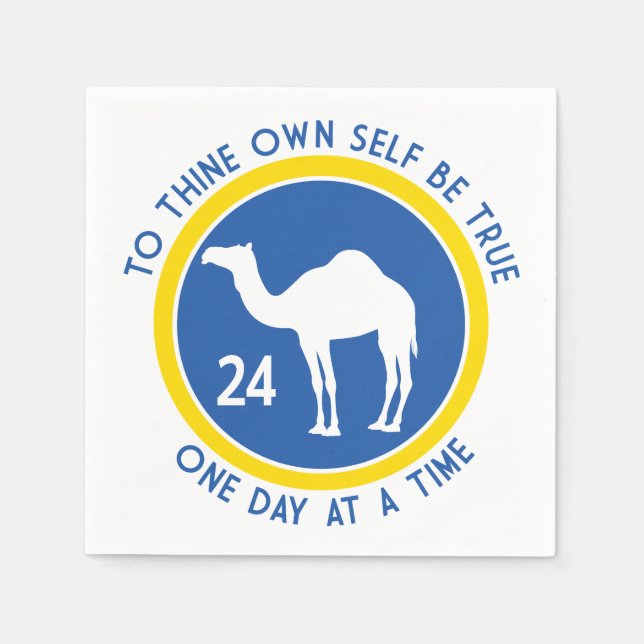 Servilleta De Papel Camel To Thine Own Self | 12 Step Recovery Slogan (Anverso)