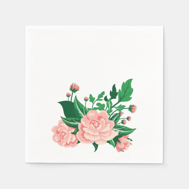 Servilleta De Papel Camelias rosadas (Anverso)