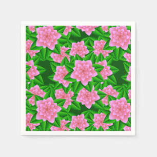 Servilleta De Papel Camelias rosas de hielo y hojas verdes