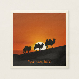 Servilleta De Papel Camellos al atardecer