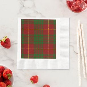 Servilleta De Papel Cameron tartán rojo verde a cuadros