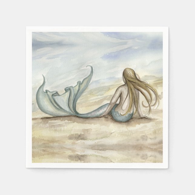 Servilleta De Papel Camille Grimshaw Seaside Mermaid Napkins (Anverso)