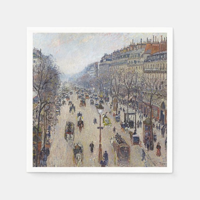 Servilleta De Papel Camille Pissarro - Boulevard Montmartre, mañana (Anverso)