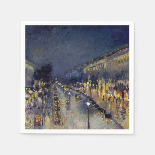 Servilleta De Papel Camille Pissarro - Bulevar Montmartre de noche