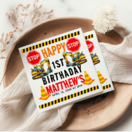 Servilleta De Papel Camión basurero de construcción Fiesta de cumpleañ