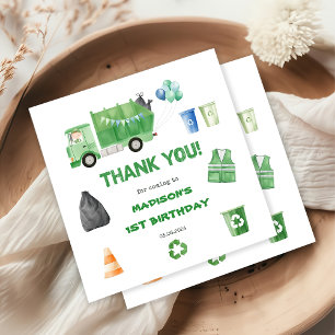 Servilleta De Papel Camión de basura de primer cumpleaños Fiesta