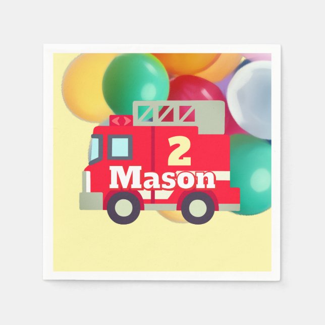 Servilleta De Papel Camión de bomberos Emoji  (Anverso)