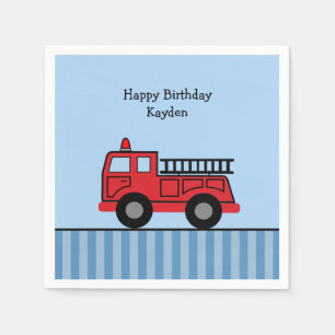 Servilleta De Papel Camión de bomberos personalizado Cumpleaños pers