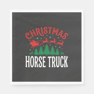 Servilleta De Papel Camión de Caballo de Navidad Trineo de Santa