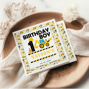 Servilleta De Papel Camión de Construcción 1er Cumpleaños   Fiesta de 