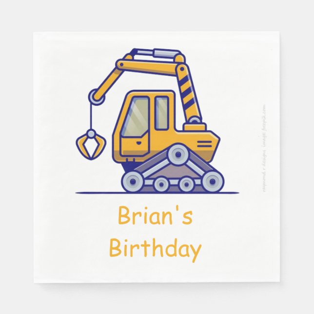 Servilleta De Papel Camión de construcción infantil (Anverso)