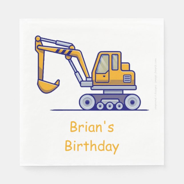 Servilleta De Papel Camión de construcción infantil (Anverso)