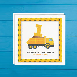 Servilleta De Papel Camión de construcción Nápoles Fiestas de cumpleañ