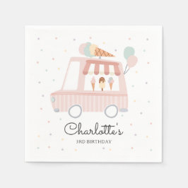 Servilleta De Papel Camión de Crema de Hielo Rosado con decoración de 