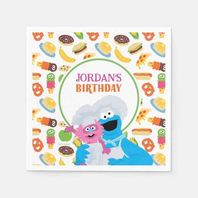 Servilleta De Papel Camión de foodias de café de Plaza Sésamo (Anverso)