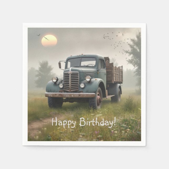 Servilleta De Papel Camión de granja antiguo (Anverso)