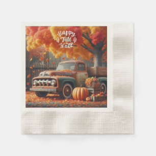 Servilleta De Papel Camión de granja de otoño rústico/vintage