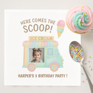 Servilleta De Papel Camión de helado personalizado Foto Arcoíris