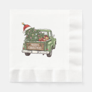 Servilleta De Papel Camión de Navidad Vintage Feliz Navidad Hombres Mu