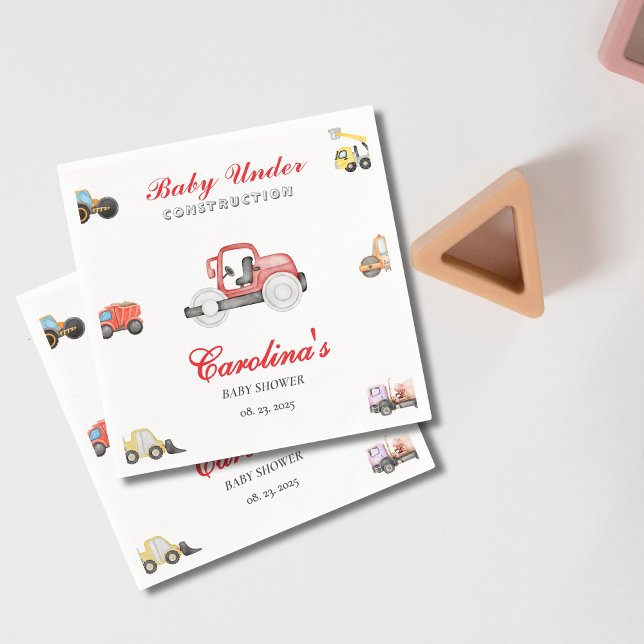 Servilleta De Papel Camión en construcción con ducha de bebé (Subido por el creador)