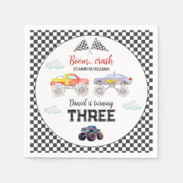 Servilleta De Papel Camión Monstruo de Cumpleaños de Monstruo