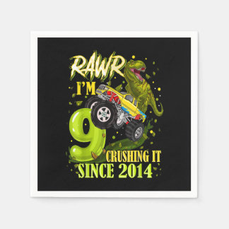 Servilleta De Papel Camión Monstruo de Dinosaurio Trex de 9 años 9 Nac