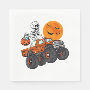 Servilleta De Papel Camión Monstruo de Halloween Skeleton