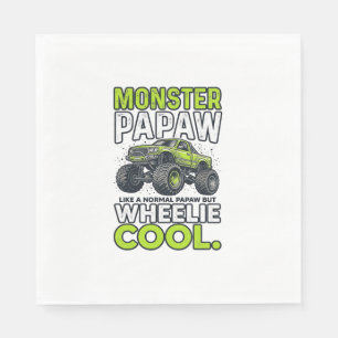 Servilleta De Papel Camión Monstruo Papá Wheelie Cool Divertido Diseño