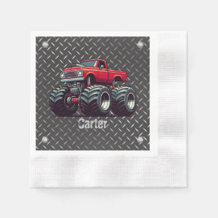 Servilleta De Papel Camión monstruo rojo
