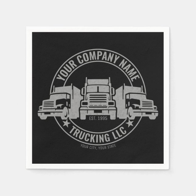 Servilleta De Papel Camión Personalizado Big Rig Semi Camión (Anverso)