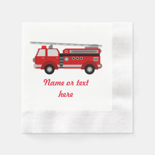 Servilleta De Papel Camión rojo de fuego con texto