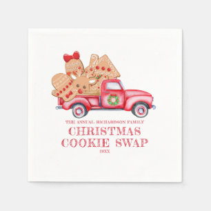 Servilleta De Papel Camión Rojo Navidades Cookie Swap