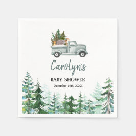 Servilleta De Papel Camión verde Woodland Animales Papel