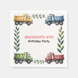 Servilleta De Papel Camiones de basurero coloridos en cuarto lugar. Fi