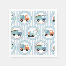 Camiones de construcción - Blanco azul lindo