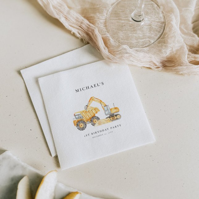 Servilleta De Papel Camiones de construcción Bolla de papel de BIrthda (Subido por el creador)