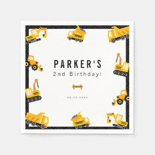 Servilleta De Papel Camiones de construcción Cumpleaños tema