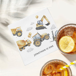Servilleta De Papel Camiones de construcción Fiesta de primer cumpleañ