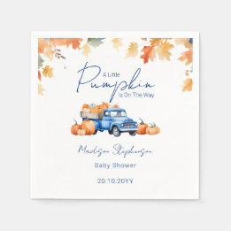 Servilleta De Papel Camioneta Azul y Pequeña Calabaza en Camino Baby S