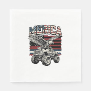 Servilleta De Papel Camioneta Monstruo Águila Americana Patriótica Vin