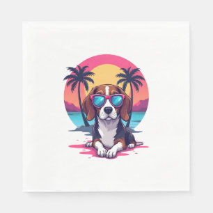 Servilleta De Papel Camisa De Fondo Beagle Sunset, Beagle Mom, Beagle