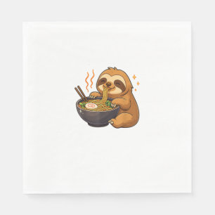 Servilleta De Papel Camisa de Perezoso con Fideos Ramen Kawaii Perezos