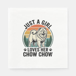 Servilleta De Papel Camisa de perro Chow Chow Arte de chica vintage am