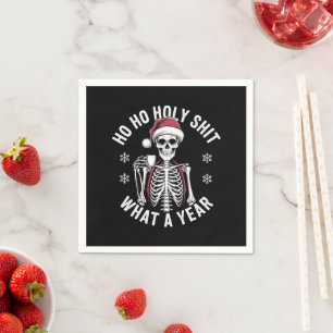 Servilleta De Papel Camisa Santa Qué Año Navidades Humor Skeleton