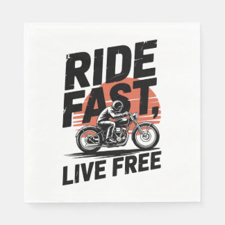 Servilleta De Papel Camisas Bicyclist Fast Live Free
