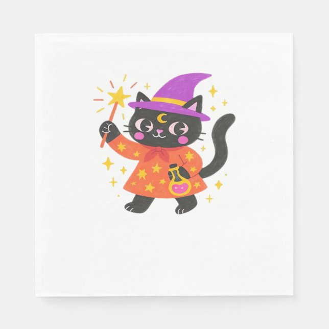 Servilleta De Papel Camiseta Celestial Kitty Witch Classic (Anverso)